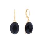 Monet Black Stone Gold-tone Drop Earrings