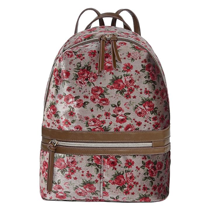 T-shirt & Jeans Floral Velvet Backpack