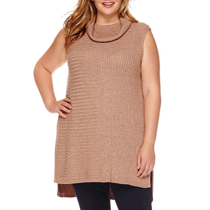 Stylus&trade; Sleeveless Turtleneck Tunic Sweater - Plus