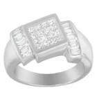 Womens 1 1/2 Ct. T.w. Diamond White 14k White Gold Cocktail Ring