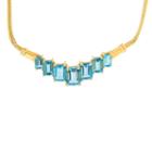 Womens Blue Topaz 14k Gold Collar Necklace