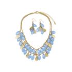 Mixit Womens Blue Teardrop Filigree Illusion Set