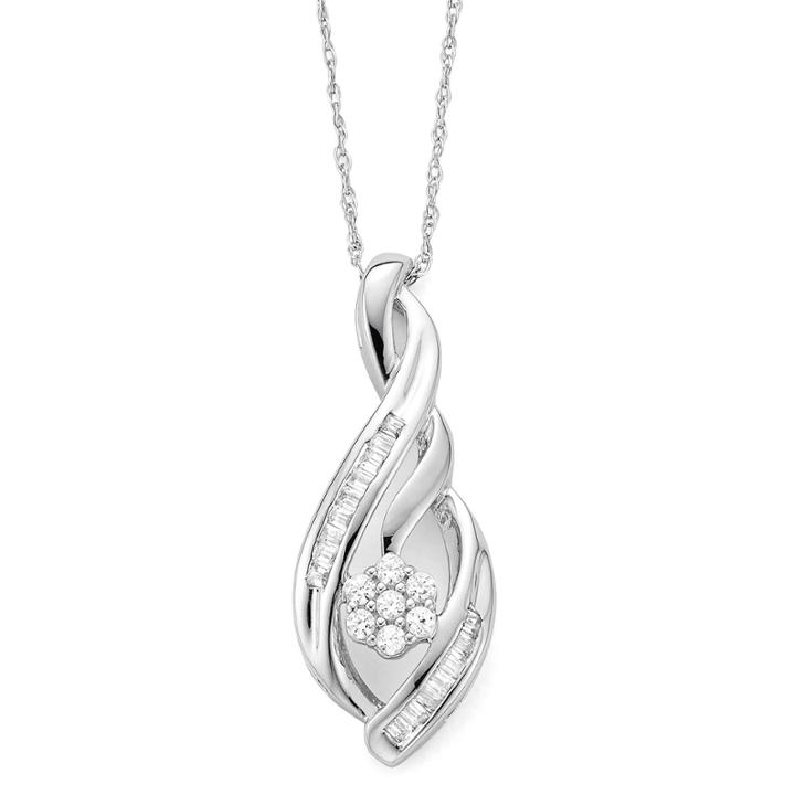 Diamond Blossom 1/4 Ct. T.w. Diamond Sterling Silver Pendant Necklace