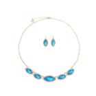 Monet Jewelry Womens 2-pc. Blue And Goldtone Frontal Necklace Set