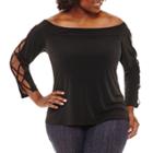 Bold Elements Long Sleeveknit Blouse - Plus