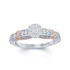 Enchanted By Disney 5/8 C.t.t.w. Diamond 14k White Gold Disney Princess Layered Gown Ring
