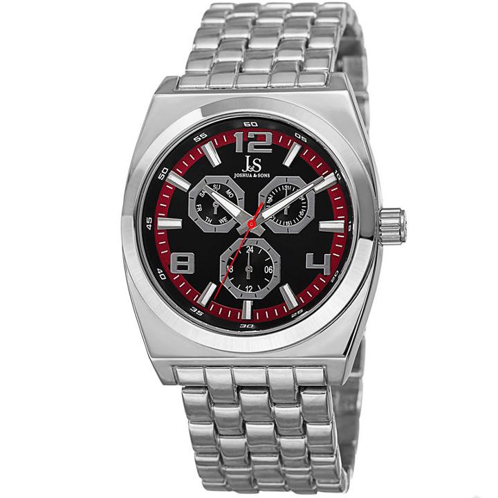 Joshua & Sons Mens Silver Tone Strap Watch-j-93rd