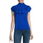 A.n.a Short Sleevemock Neck Knit Blouse