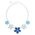 Liz Claiborne Oversized Blue Stone Collar Silver-tone Necklace