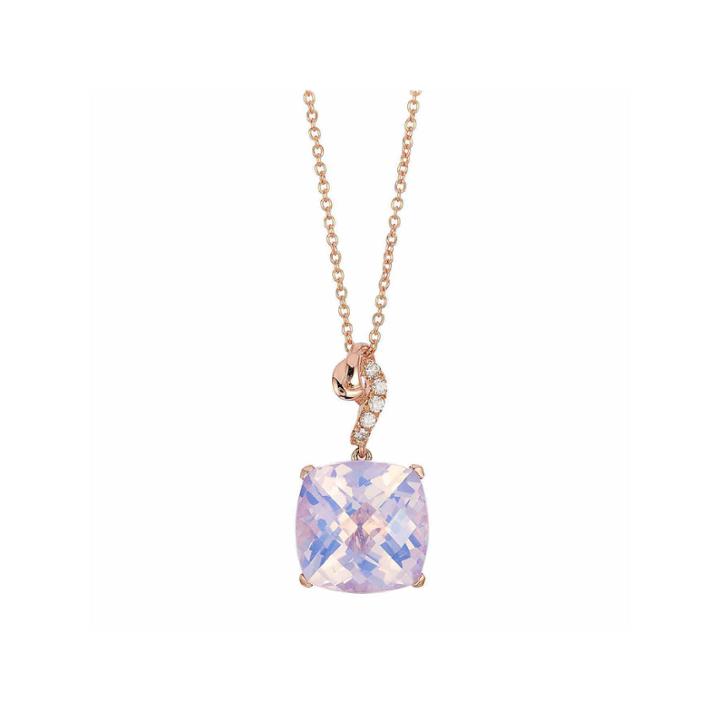 Grand Sample Sale By Le Vian Lavender Quartz & Vanilla Diamonds Accent In 14k Strawberry Gold Pendant Necklace