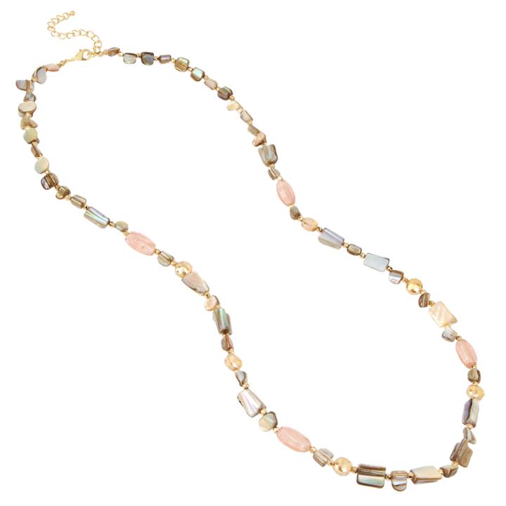 Bleu™ Mixed Bead Gold-tone Long Necklace