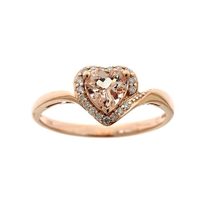 Womens 1/10 Ct. T.w. Pink 10k Gold Cocktail Ring