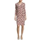 Black Label By Evan-picone 3/4 Sleeve Geometric Wrap Dress