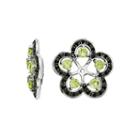 Genuine Peridot And Black Sapphire Sterling Silver Earring Jackets