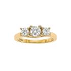 7/8 Ct. T.w. Diamond 14k Two-tone Gold 3-stone Ring