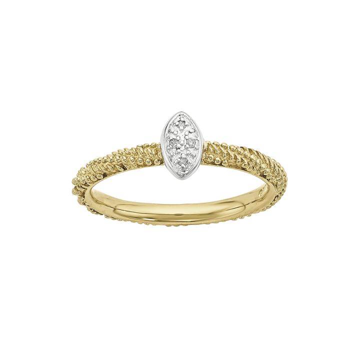 Personally Stackable Diamond-accent 18k Yellow Gold Over Sterling Silver Stackable Ring