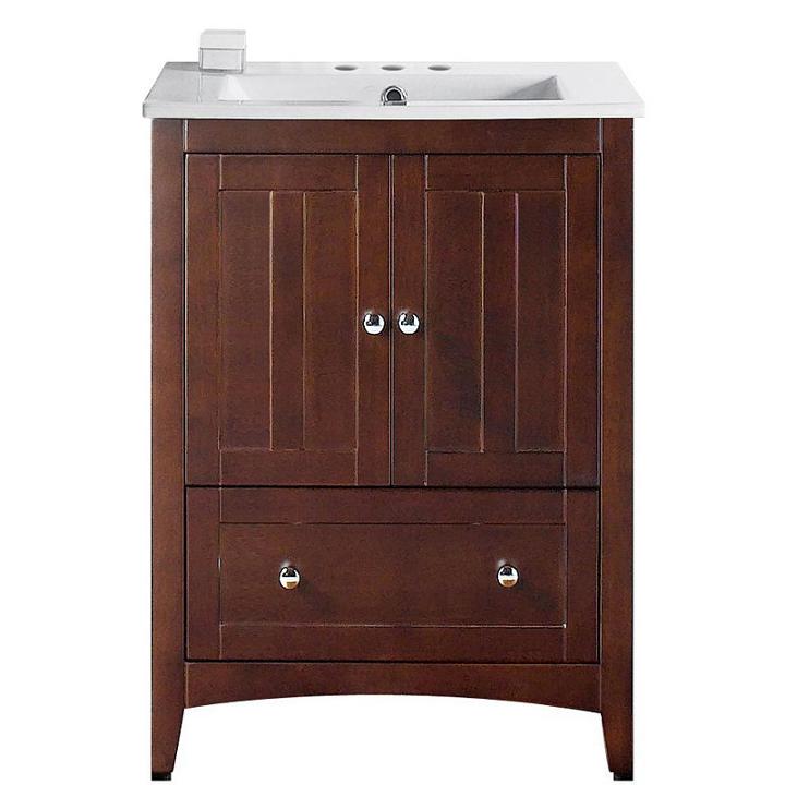 30-in. W Floor Mount Walnut Vanity Set For 3h8-in. Drilling
