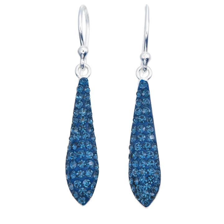 Sparkle Allure Sparkle Allure Blue Silver Over Brass Drop Earrings