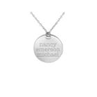 Personalized Sterling Silver 19mm Round Family Name Pendant Necklace