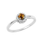 Genuine Citrine And Lab-created White Sapphire Sterling Silver Halo Ring