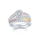 1 Ct. T.w. Diamond 14k Tri-color Gold Engagement Ring