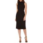 Worthington Sleeveless Textured Mockneck Midi Dress