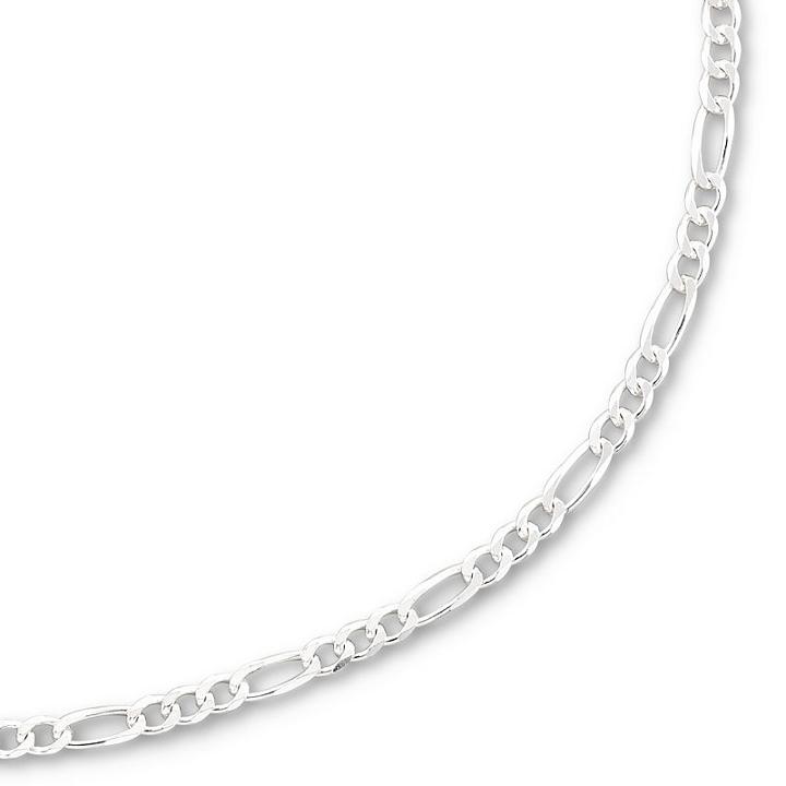 Made In Italy Sterling Silver Solid Figaro Chain Necklace