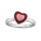 Personally Stackable Red Enamel Heart Ring