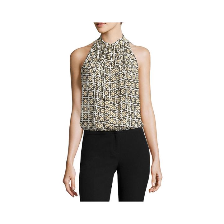 Worthington Sleeveless Tie-neck Blouse - Tall