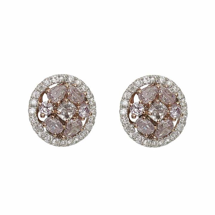 7/8 Ct. T.w. Genuine Pink Diamond Stud Earrings