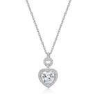 Diamonart Womens 1 5/8 Ct. T.w. White Cubic Zirconia Heart Pendant Necklace