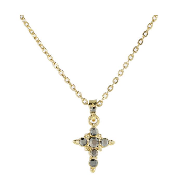 1928 Religious Jewelry Womens Gray Cross Pendant Necklace