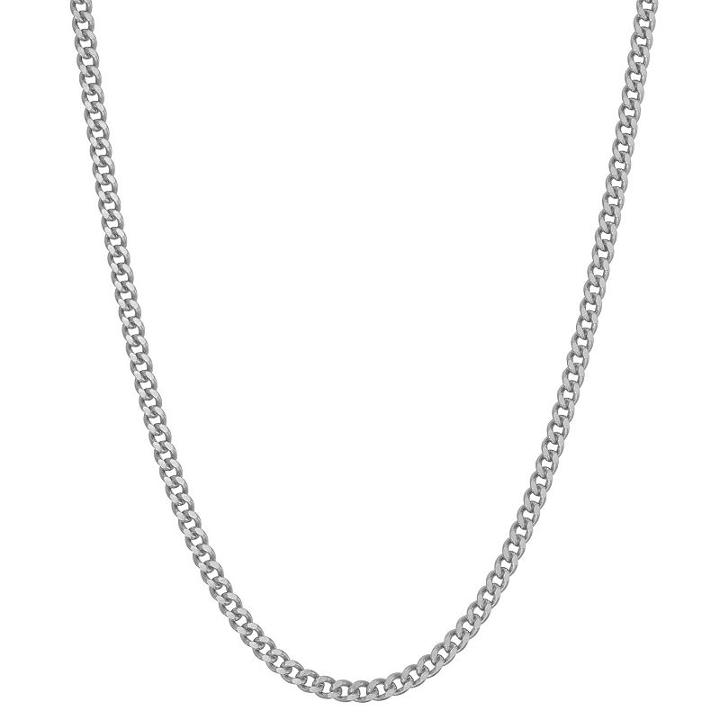 Sterling Silver Solid Curb 18 Inch Chain Necklace