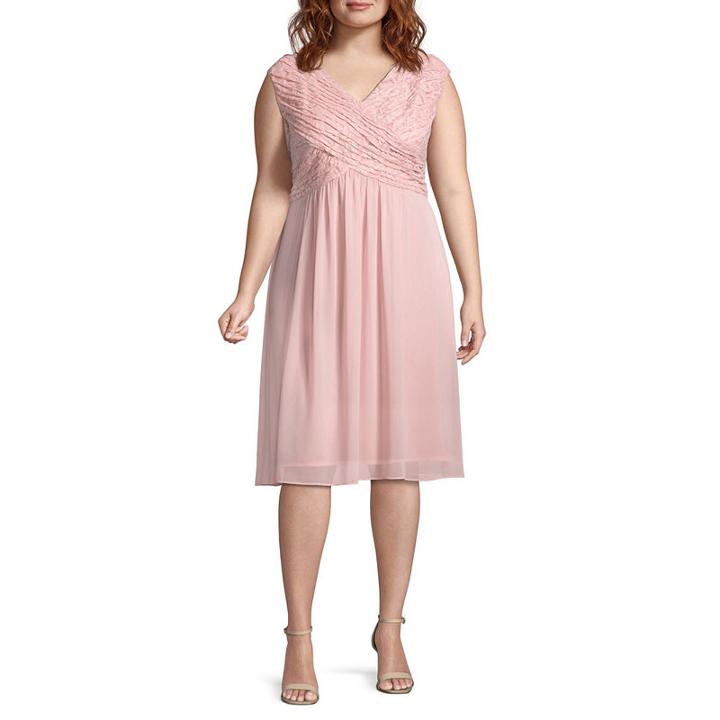Melrose Sleeveless Beaded Lace Fit & Flare Dress - Plus