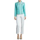 Isabella Long-sleeve Contrast Trim Jacket And Pants Suit Set