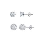 Silver Treasures 2-pc. White Cubic Zirconia Sterling Silver Earring Sets