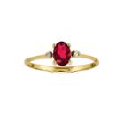 Lab-created Ruby Diamond-accent 14k Yellow Gold Ring