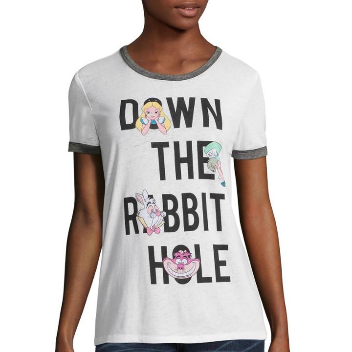 Disney Short-sleeve Alice In Wonderland Ringer Tee