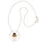 Natasha Accessories Womens Champagne Crystal Pendant Necklace