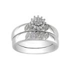 1/10 Ct. T.w. Diamond Bridal Ring Set, Sterling Silver