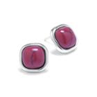 Simulated Red Jasper Sterling Silver Square Stud Earrings