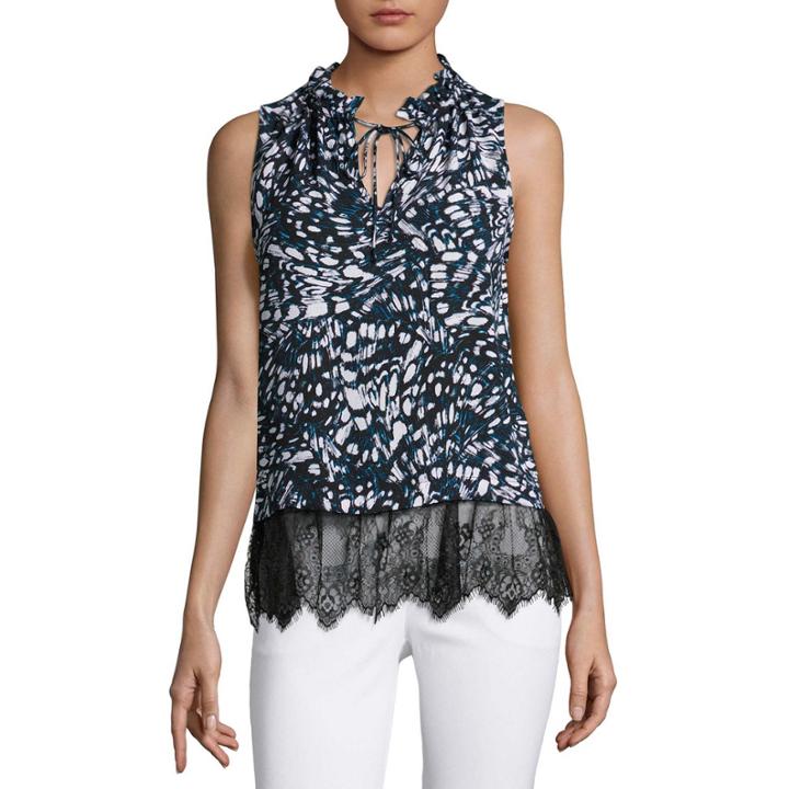 Worthington Sleeveless Lace Trim Tank
