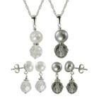Cultured Freshwater Pearl & Crystal 4-pc. Set