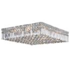 Cascade Collection 12 Light 5.5 Square Chrome Finish And Clear Crystal Flush Mount Ceiling Light
