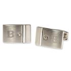 Personalized Stainless Steel And Diamond Cuff Links
