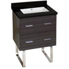 23.75-in. W Floor Mount Dawn Grey Vanity Set For 3h4-in. Drilling Black Galaxy Top White Um Sink