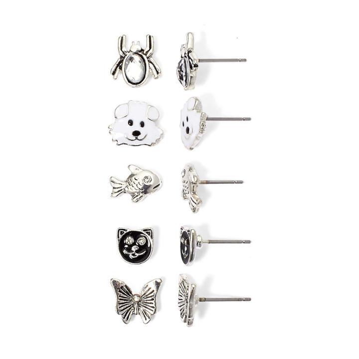 Mixit 5-pair Critter Stud Earring Set