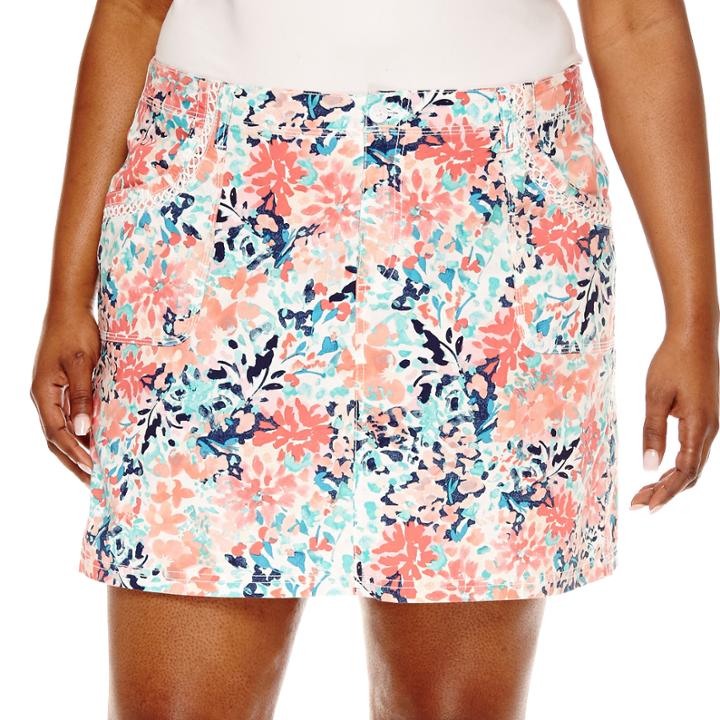 St. John's Bay Twill Skort - Plus