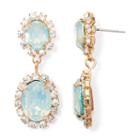 Vieste Mint Stone Gold-tone Double-drop Earrings