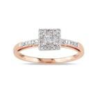 1/5 Ct. T.w. Diamond 10k Rose Gold Quad Princess Bridal Ring